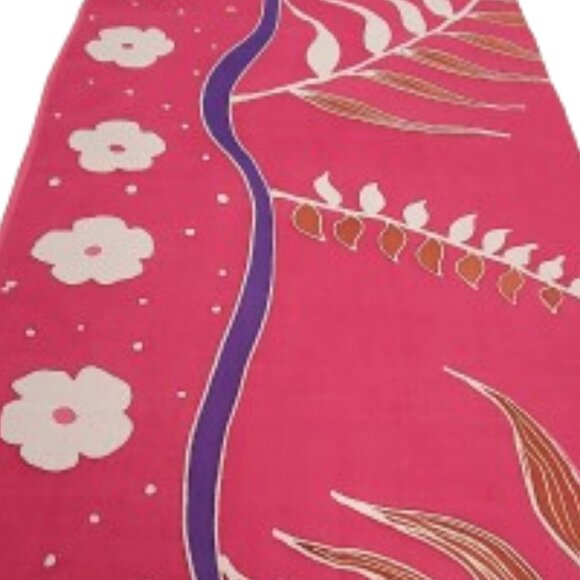 Womens Sarong Pareo Cotton Wrap HandPainted Batik Wrapskirt Beachwear -NEW - Picture 4 of 5